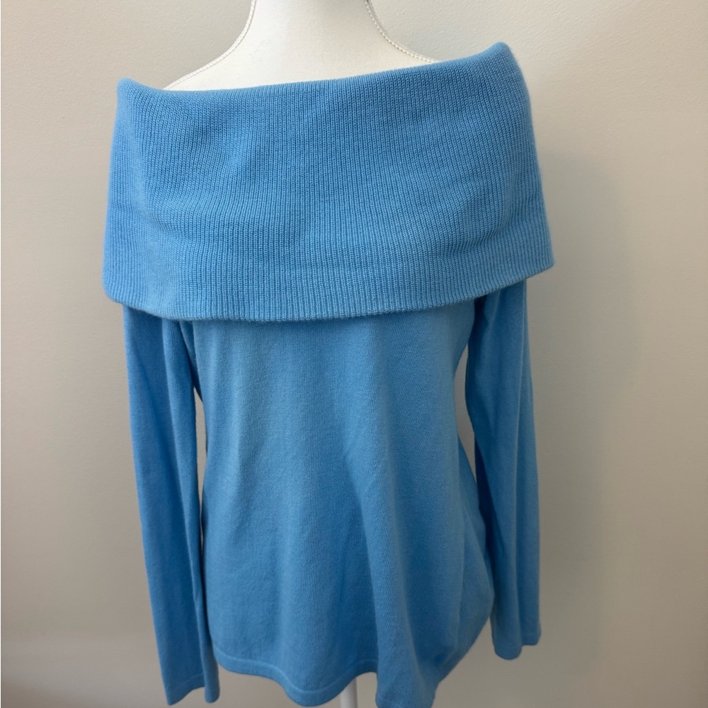 Lilly Pulitzer Sky Blue Off-Shoulder Sweater